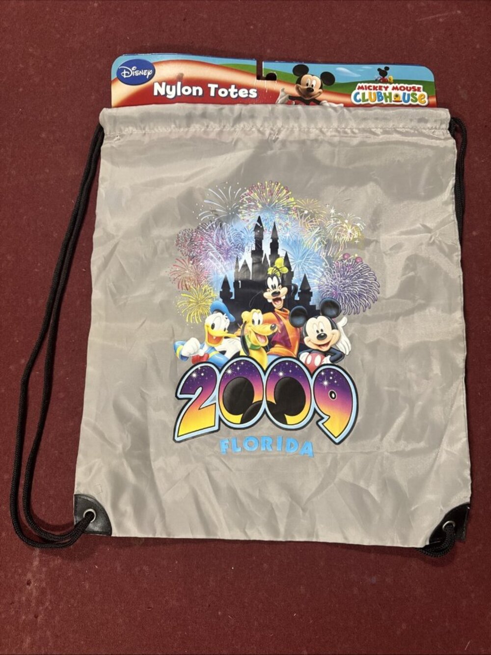 Disney Mickey Mouse Tote 2009 Florida Clubhouse Nylon Bag Large 17” NEW